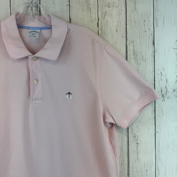 Brooks Brothers Pink Golden Fleece Slim Fit Performance Polo Shirt Size Large - Picture 3 of 16